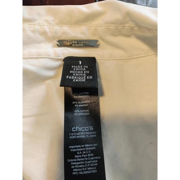 Black Label by Chico's White Long Sleeve Button-Up Blouse, 1 - Picture 7 of 7